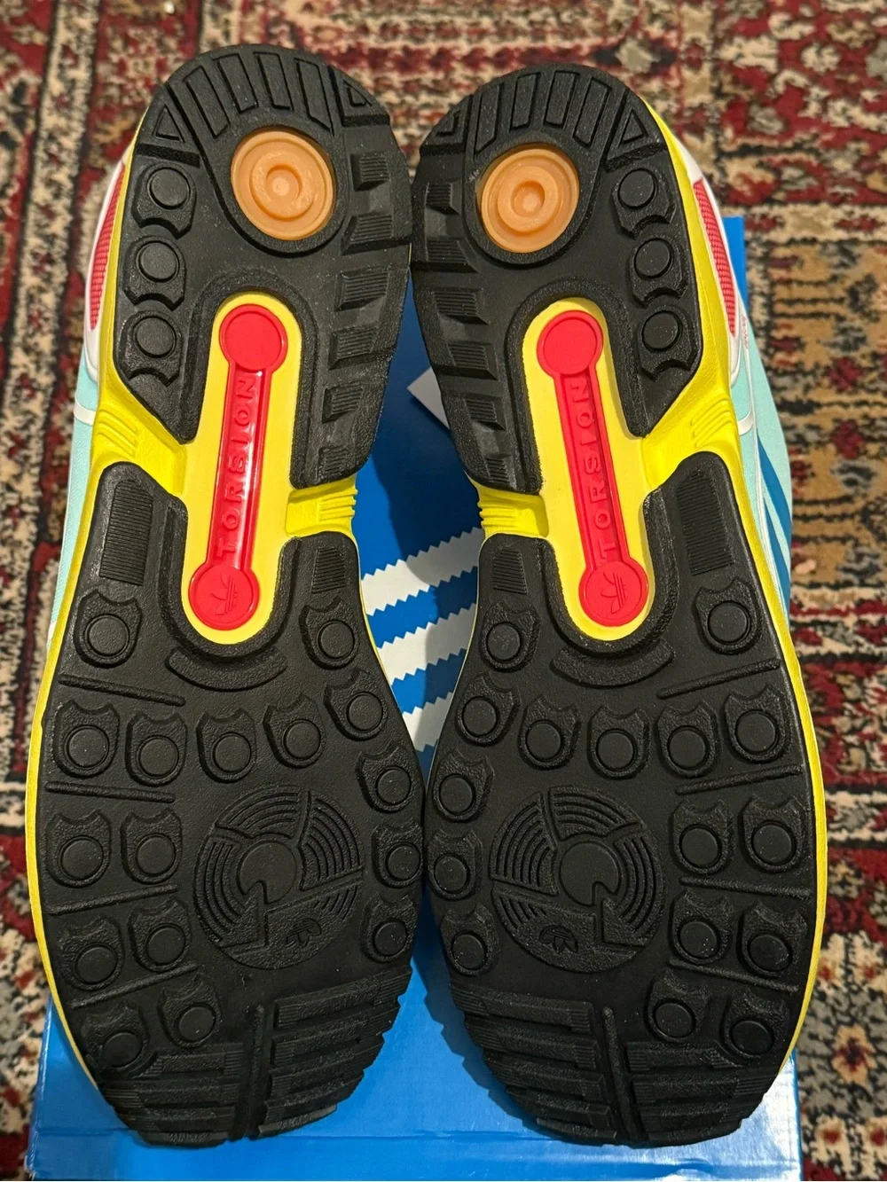adidas ZX Flux Blue - Aqua, Yellow & Blue Athletic Sneakers